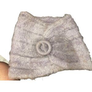 Vintage 50s Bernat The Brush Up Stole Gray Shoulder Wrap Original Box